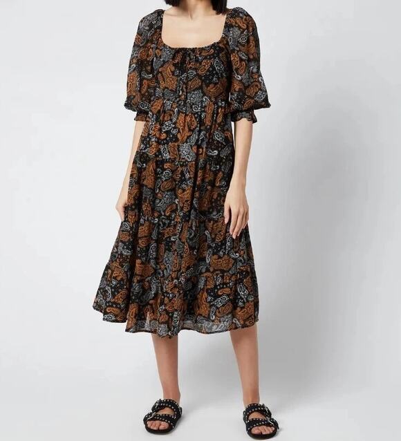 Faithfull the Brand Dresses & Skirts - Faithfull The Brand Matisse Floral Midi Dress Orange & Black Women's Size 2/XS